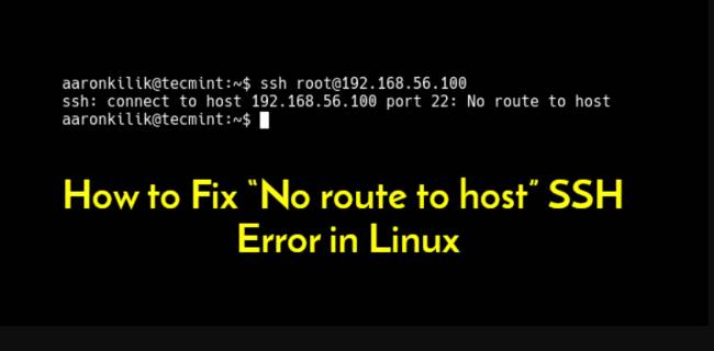 ‘No Route To Host’ Error In Linux